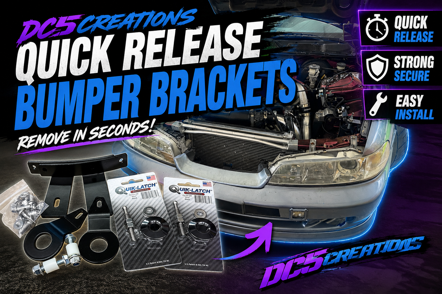 Dc2 JDM Front End Bumper Brackets
